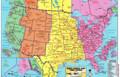 Large Detailed Map Of Area Codes And Time Zones Of The Usa. The for Time Zone Map USA Printable Version