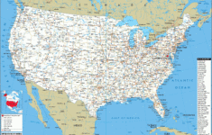 Large Size Road Map Of The United States - Worldometer inside Printable USA Map with Interstates