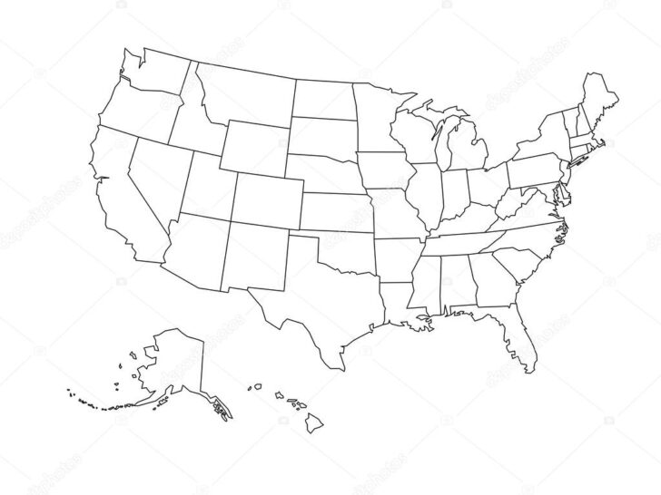 Printable Blank Map of USA