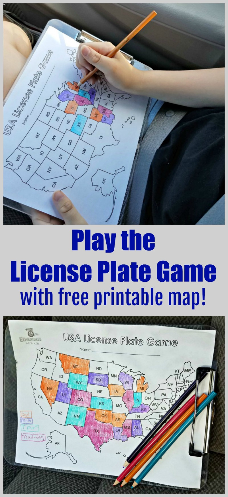 License Plate Game | Free Printable State Map Pdf throughout Printable Usa Map For The License Plate Game