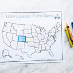License Plate Game  Printable Road Trip Game For Kids   Fox Farm Home Pertaining To Printable Usa Map For The License Plate Game