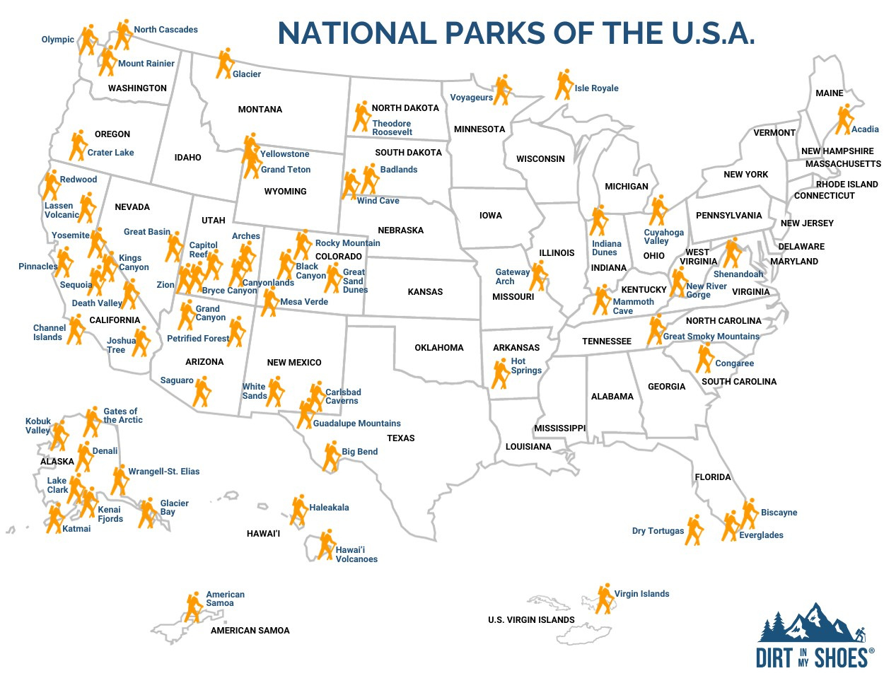 List Of National Parks In The Usa 2025 (+ Map And Checklist) in Printable Map Of Usa National Parks