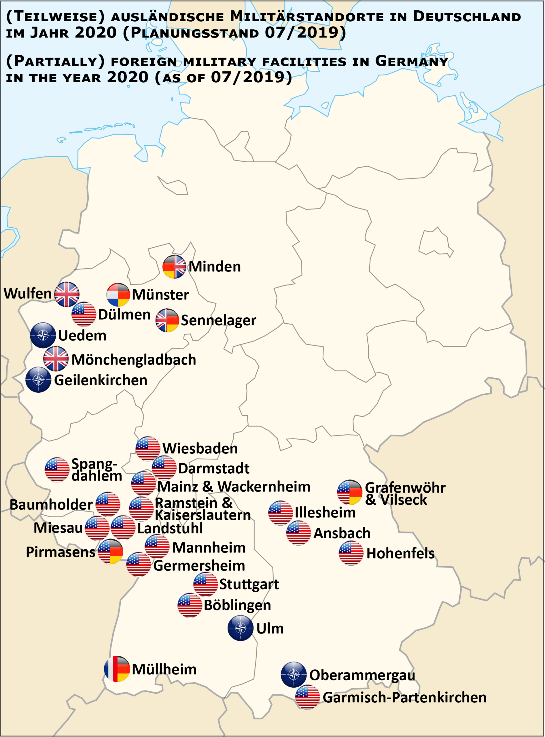 List Of United States Army Installations In Germany - Wikipedia within Map of USA Show Military Base Printable