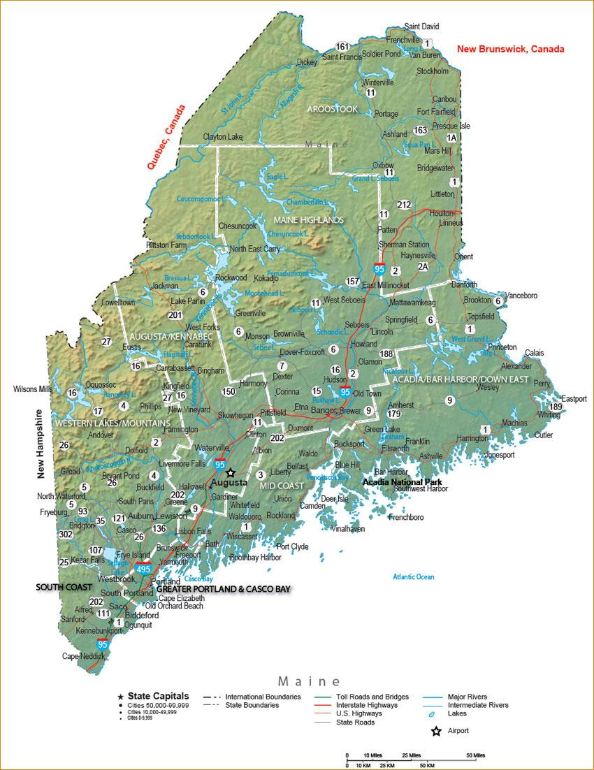 Maine State Maps | Travel Guides To Maine for Printable Map Of Maine Usa