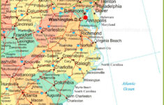 Map Of East Coast Of The United States - Ontheworldmap regarding Map Of Eastern Usa Tennessee And Washington Dc Free Printable