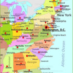 Map Of Eastern United States Throughout Printable Map Of Eastern USA States