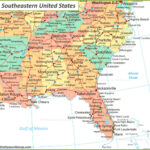 Map Of Southeastern United States   Ontheworldmap Within Printable Map Of Southeast USA