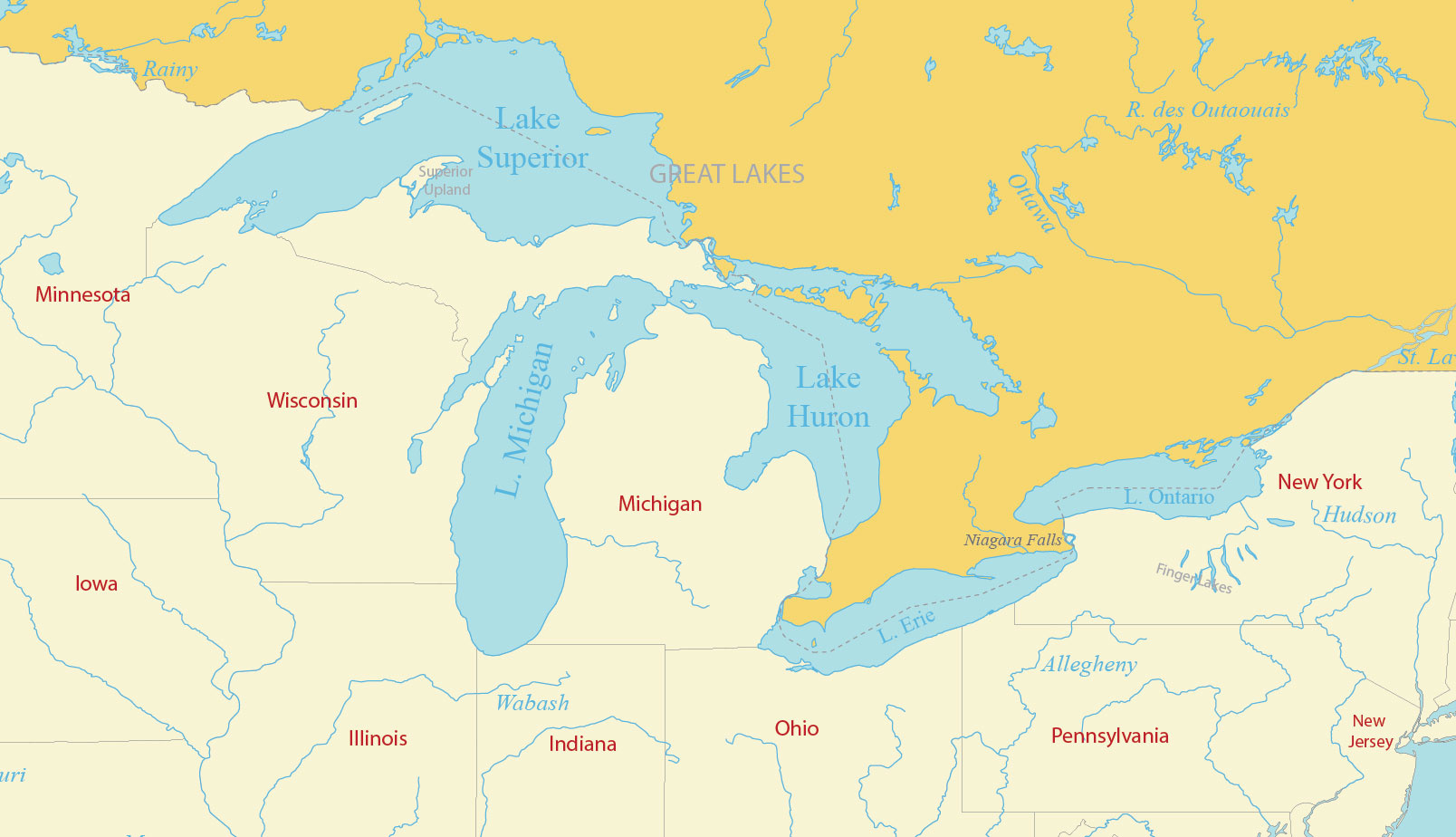 Map Of The Great Lakes Of North America - Gis Geography with regard to Printable USA Map with Capitals and with Great Lakes