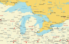 Map Of The Great Lakes Of North America - Gis Geography with regard to USA Map with Surrounding Bodies of Water