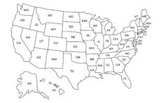 Map Of United States | Labeled With State Abbreviations Png, Jpeg inside Map Coloring Page Printable Simple Usa Map States Initials
