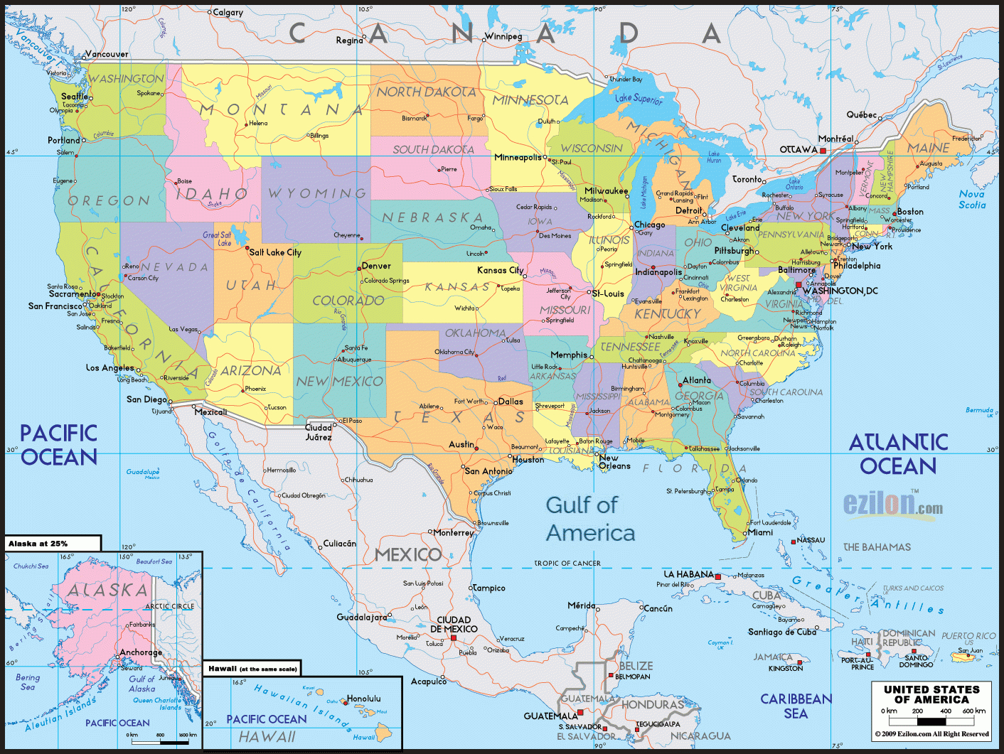 Map Of United States Of America - Usa Map With Cities, Capitals regarding Printable Map Of New England Usa With Cities