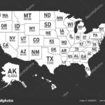 Map Of United States Of America With State Names And Abbreviations Throughout Printable Usa Map With Abbreviations