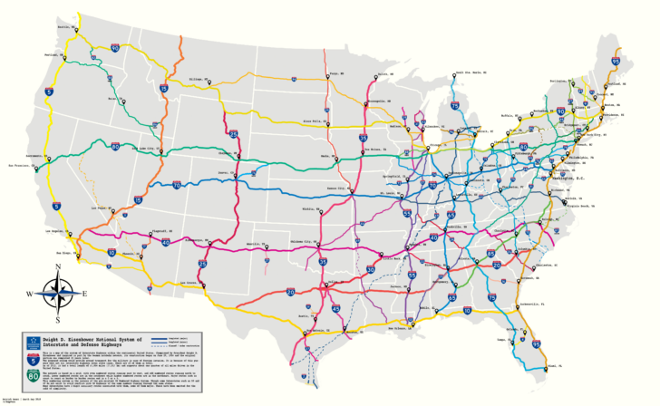 Printable USA Major Highway Map