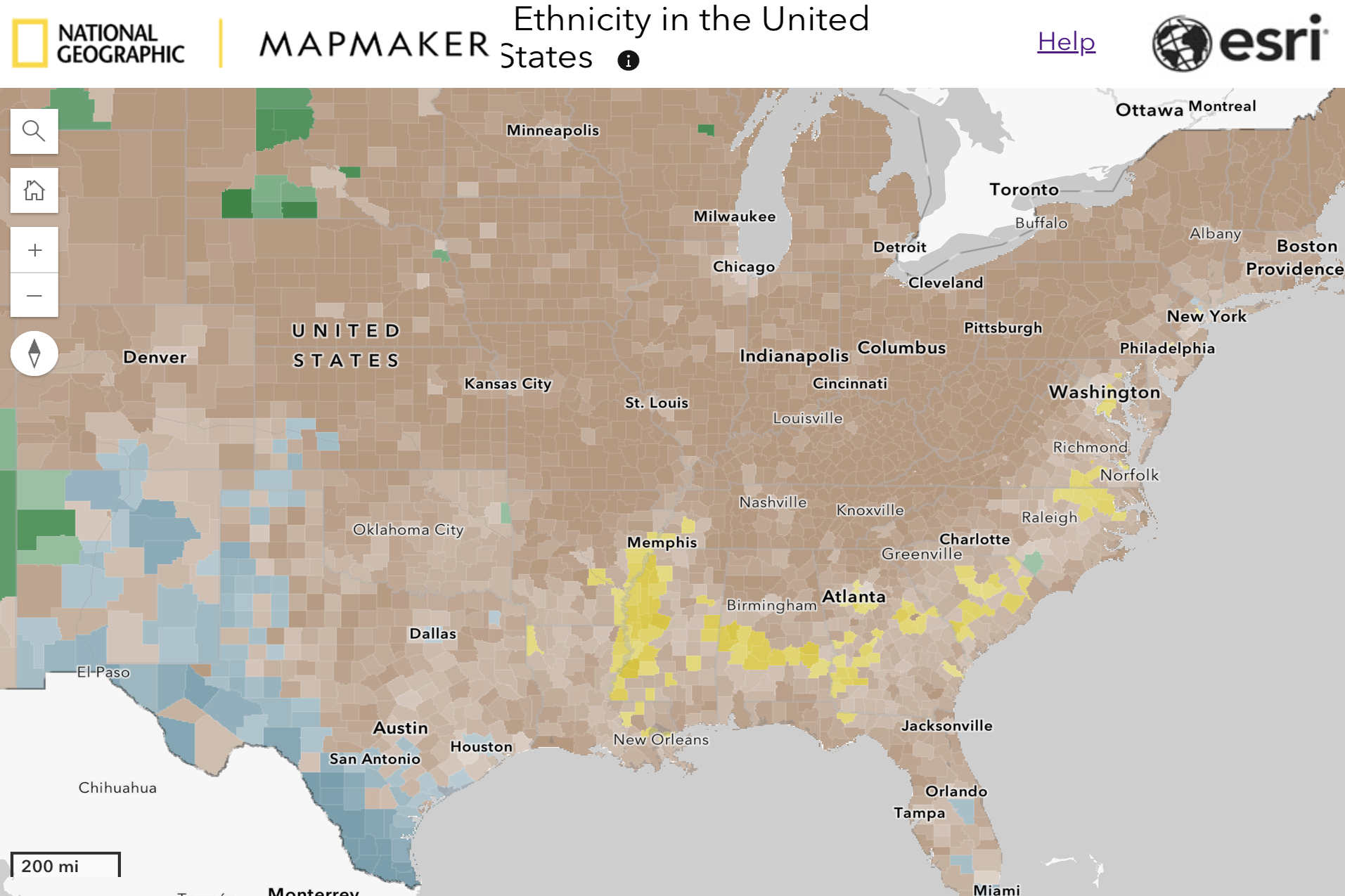 Mapmaker: United States Demographics—Ethnicity with regard to Printable Ethnic Region Map Of Usa