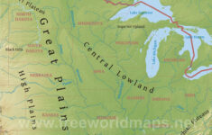 Midwest Physical Map intended for Rivers of the Midwest USA Map Printable
