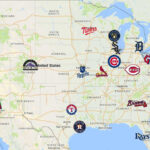 Mlb Map | Teams | Logos   Sport League Maps Regarding USA Map Of All Mlb Teams Printable
