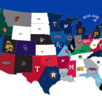 Mlb Map | Teams | Logos   Sport League Maps With Usa Map Of All Mlb Teams Printable