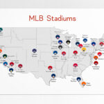 Mlb Stadiums Map Art Print: Baseball Fan Gift   Etsy Pertaining To Usa Map Of All Mlb Teams Printable