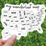 My Wanderlust Map Vinyl Sticker Or Magnet | United States Usa Waterproof  Decal | Travel | Coloring | Diy | Wanderlust | Outdoors With Mr Printables Usa Map