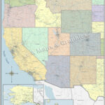 New Detailed Wall Map Western Usa Laminated With Printable Map Of Western States USA