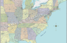 New High-Detail Wall Map Eastern Usa Laminated pertaining to Printable Map of USA Eastern Half