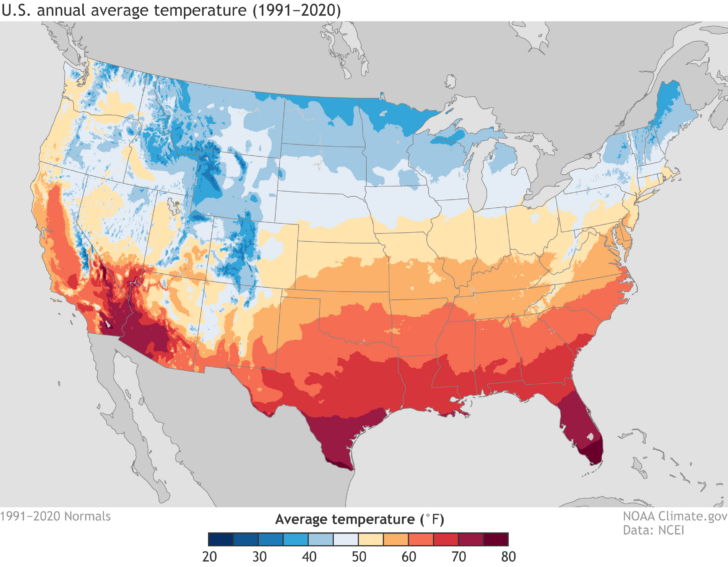 Climate Map USA Printable