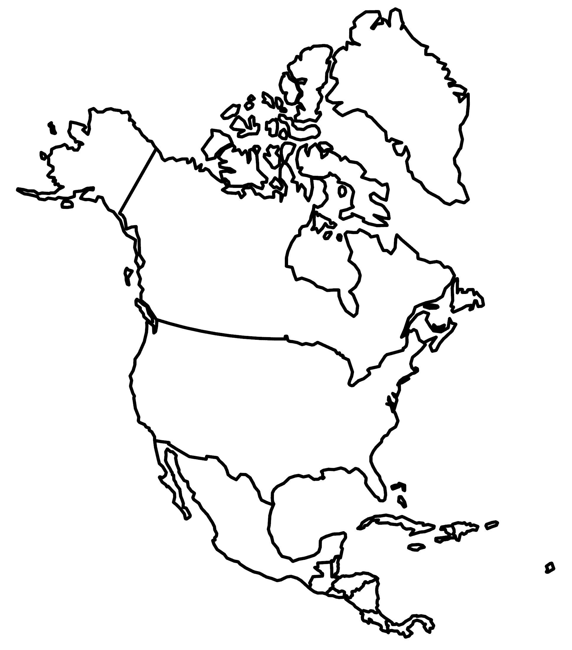 North America Blank Map And Country Outlines - Gis Geography for Blank USA and Canada Map Printable
