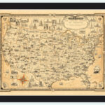 Old Map Of United States Of America 1935 Vintage Map Wall Map For Usa Map Vintage Printable