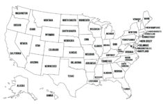 Outline Coloring Pages Usa Map - United States Of America- Instant for Map Of Usa To Color Printable