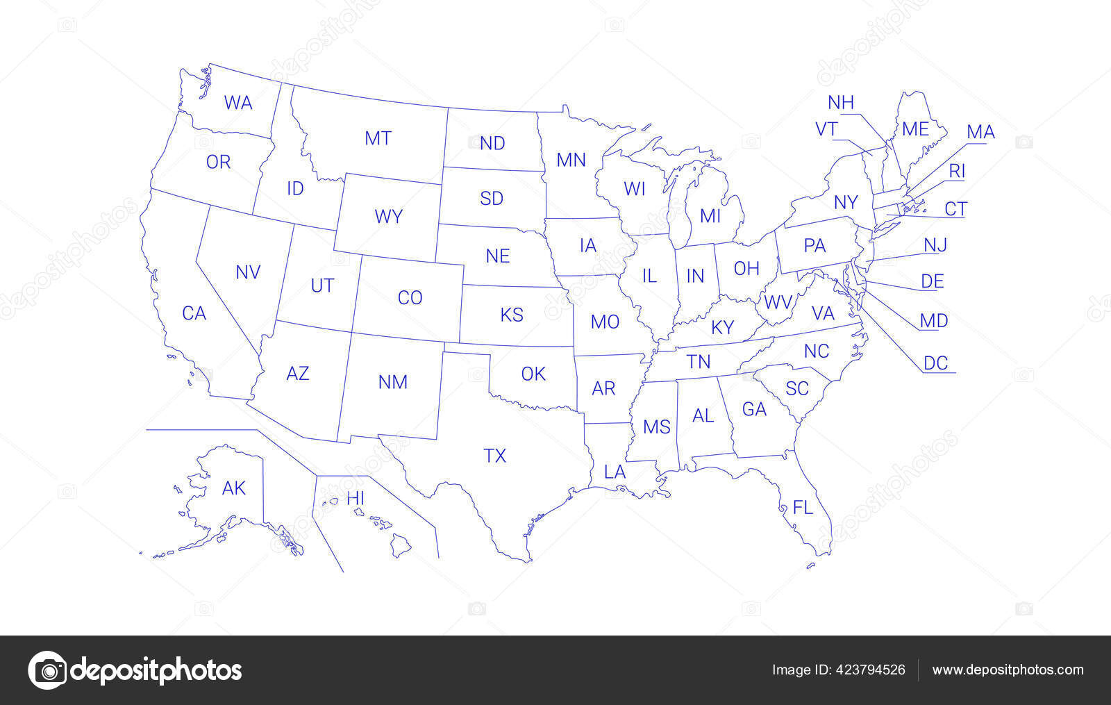 Outline Political Map Titles States All Usa Regions Separated regarding USA Map Outline with Regions Printable Free