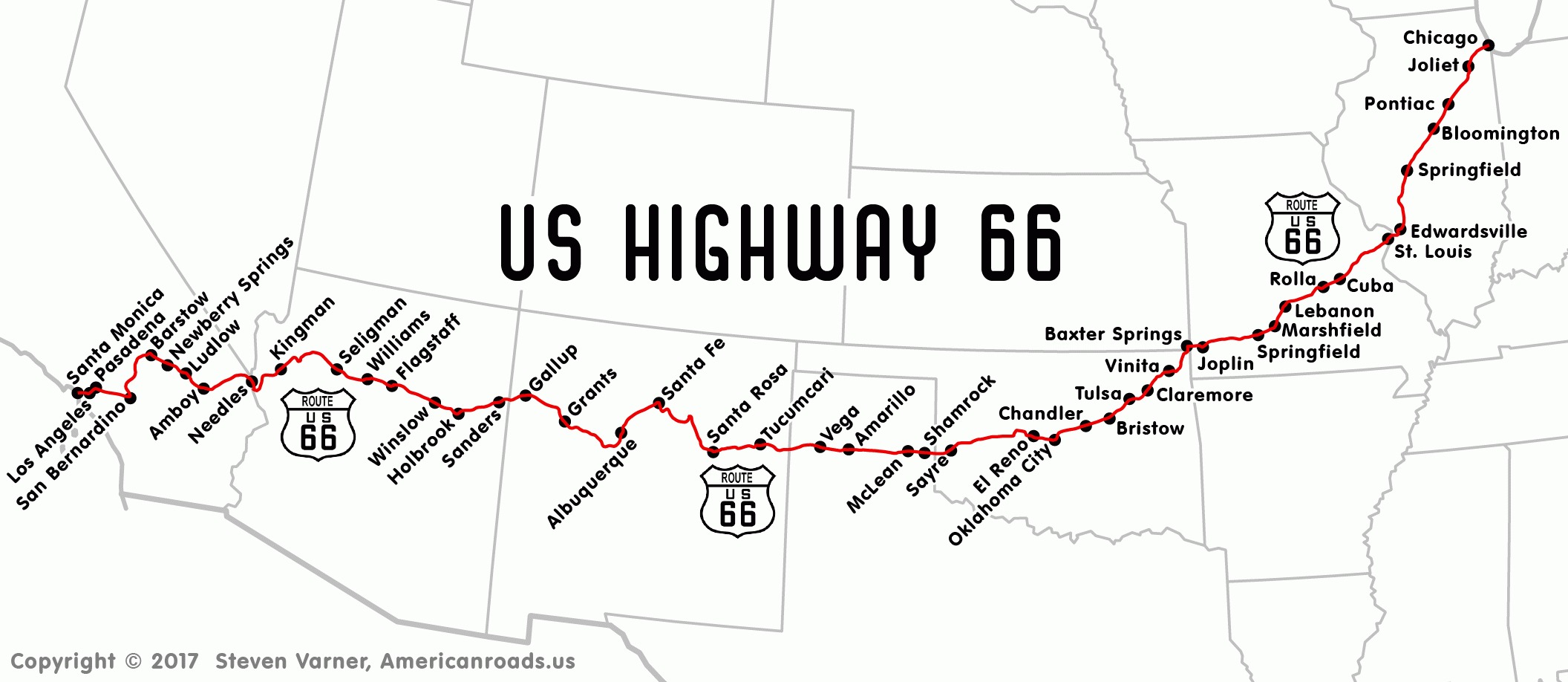 Parsa&amp;#039;S Virtual Route 66 Roadtrip — A Cyber Journey Down The within Printable Map Of Route 66 Usa