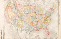 Poster Antique Vintage Color Map United States Of America, Usa regarding Usa Map Vintage Printable