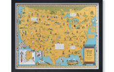 Poster Master Vintage Historical Poster - Retro Pictorial Print - 16X20 regarding Printable Map of USA 16x20