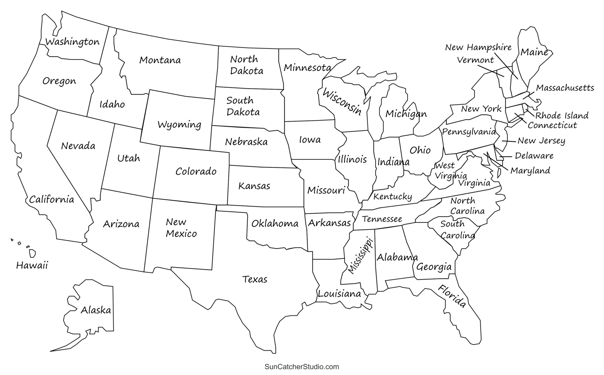 Printable Us Maps With States (Usa, United States, America) – Free pertaining to Printable Map of USA with Names of States