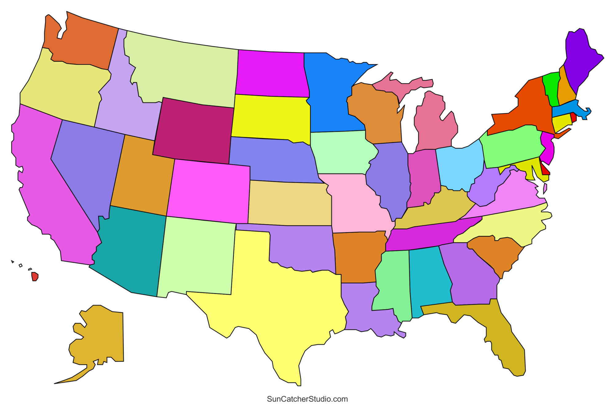 Printable Us Maps With States (Usa, United States, America) – Free with regard to Printable Colored Map of USA