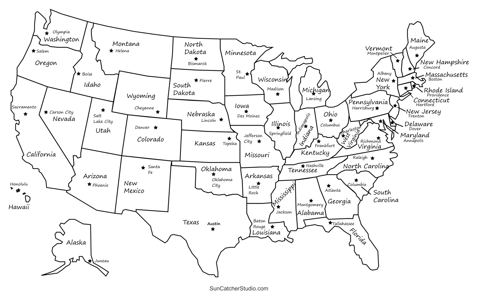 Printable Us Maps With States (Usa, United States, America) – Free within Usa Map With Capital Free Printable