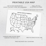 Printable Usa Map, Us States With Abbreviations, United States Map Throughout Map Coloring Page Printable Simple USA Map States Initials