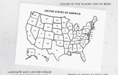 Printable Usa Map, Us States With Abbreviations, United States Map throughout Map Coloring Page Printable Simple USA Map States Initials