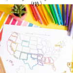 Printable Usa Travel Map   Carrie Elle Within Bullet Journal Printable Usa Map