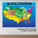 Printable Weather Map, Instant Download Printable Weather Map Pertaining To Printable Weather Map USA For Kids