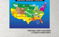 Printable Weather Map, Instant Download Printable Weather Map pertaining to Printable Weather Map USA For Kids