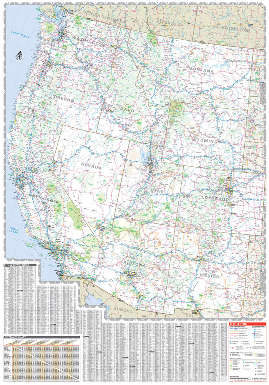 Rand Mcnally - Western United States - Folding Travel Map - The in Western Us Highway Map Printable