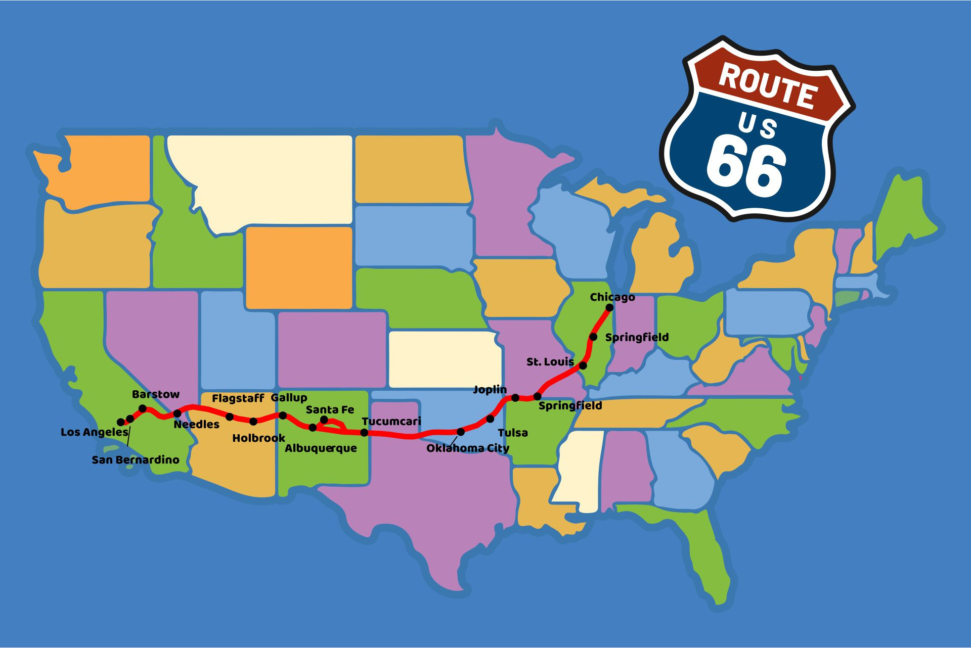 Route Maps - 10 Free Pdf Printables | Printablee inside Printable Map of Route 66 USA