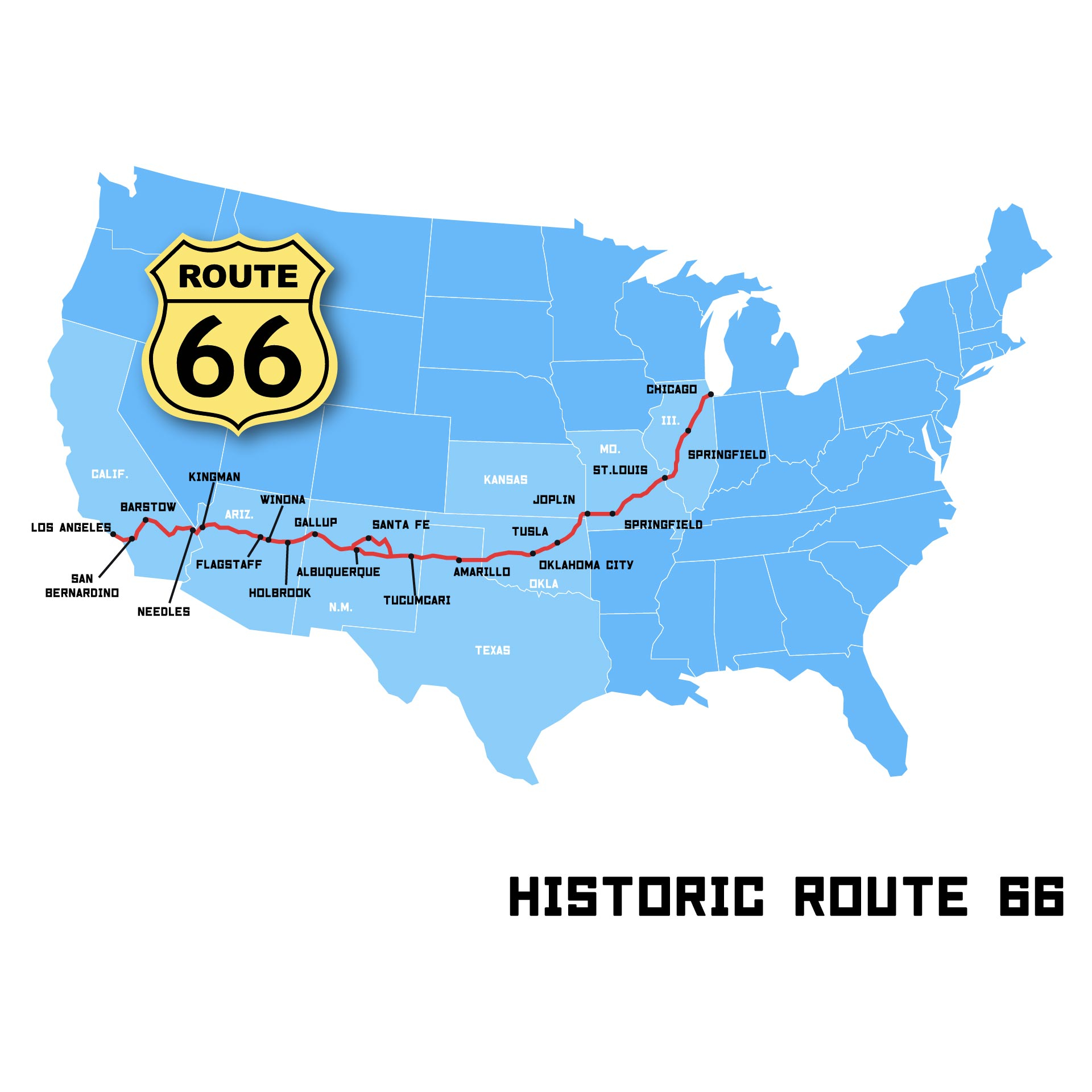 Route Maps - 10 Free Pdf Printables | Printablee throughout Printable Map of Route 66 USA