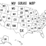 Sales Map Of United States With Abbreviations Digital Download   Etsy Inside Printable Usa Map With Abbreviations