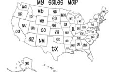 Sales Map Of United States With Abbreviations Digital Download - Etsy inside Printable Usa Map With Abbreviations