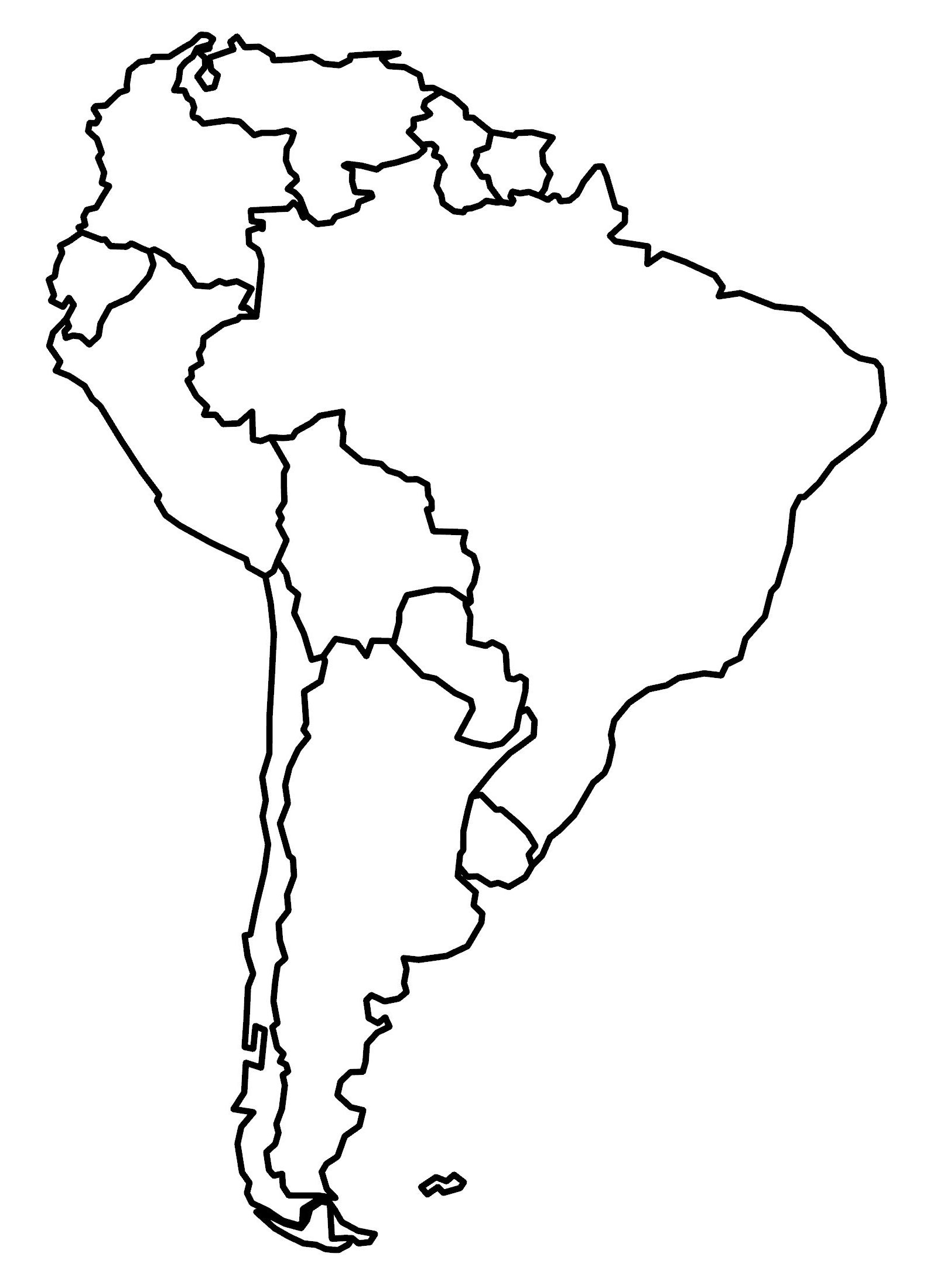 South America Blank Map And Country Outlines - Gis Geography in South Usa Map Printable