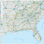 Southeast Usa Road Map Within Free Printable Highway Map Se USA