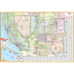 Southwest United States Regional Wall Mapkappa   The Map Shop Pertaining To Printable Road Map Of Southwest Usa