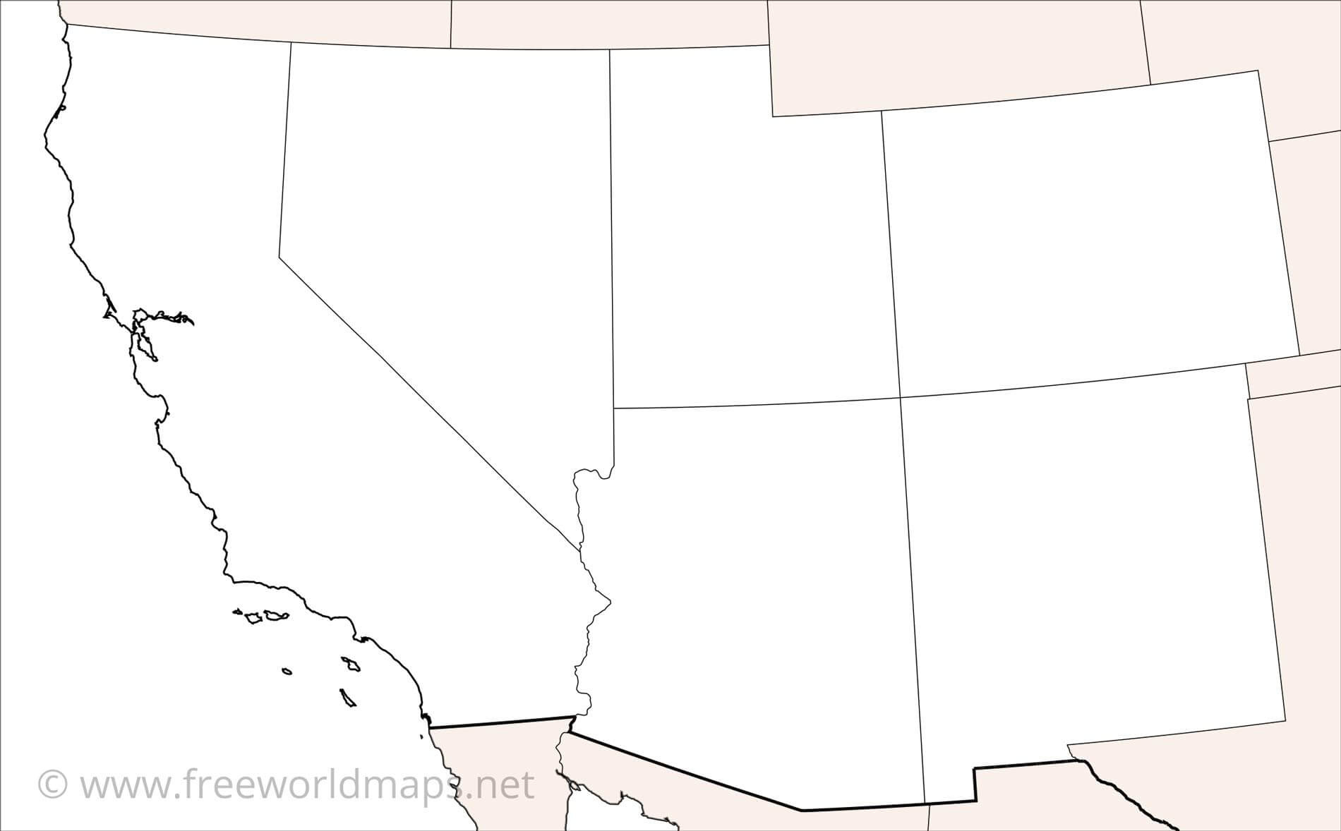Southwestern Us Political Map -Freeworldmaps inside Southwestern USA Printable Map Blank